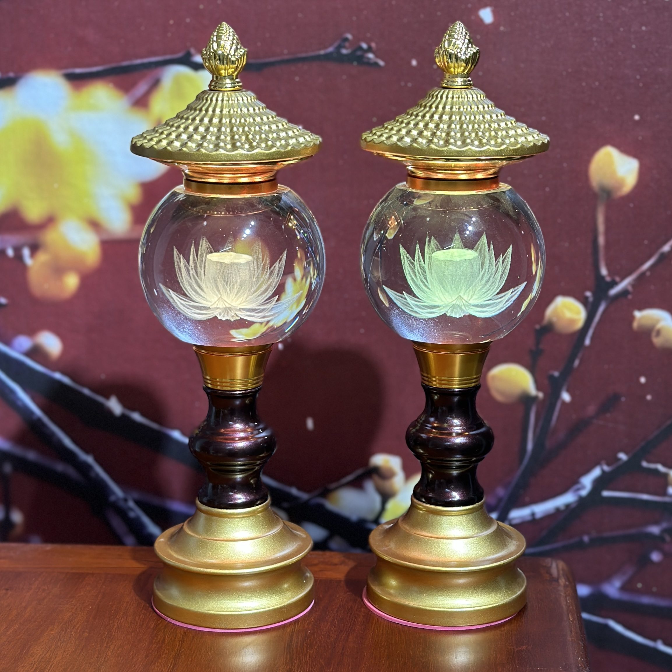 Đèn Thờ 1 Bông Chóp Cầu Hoa Sen