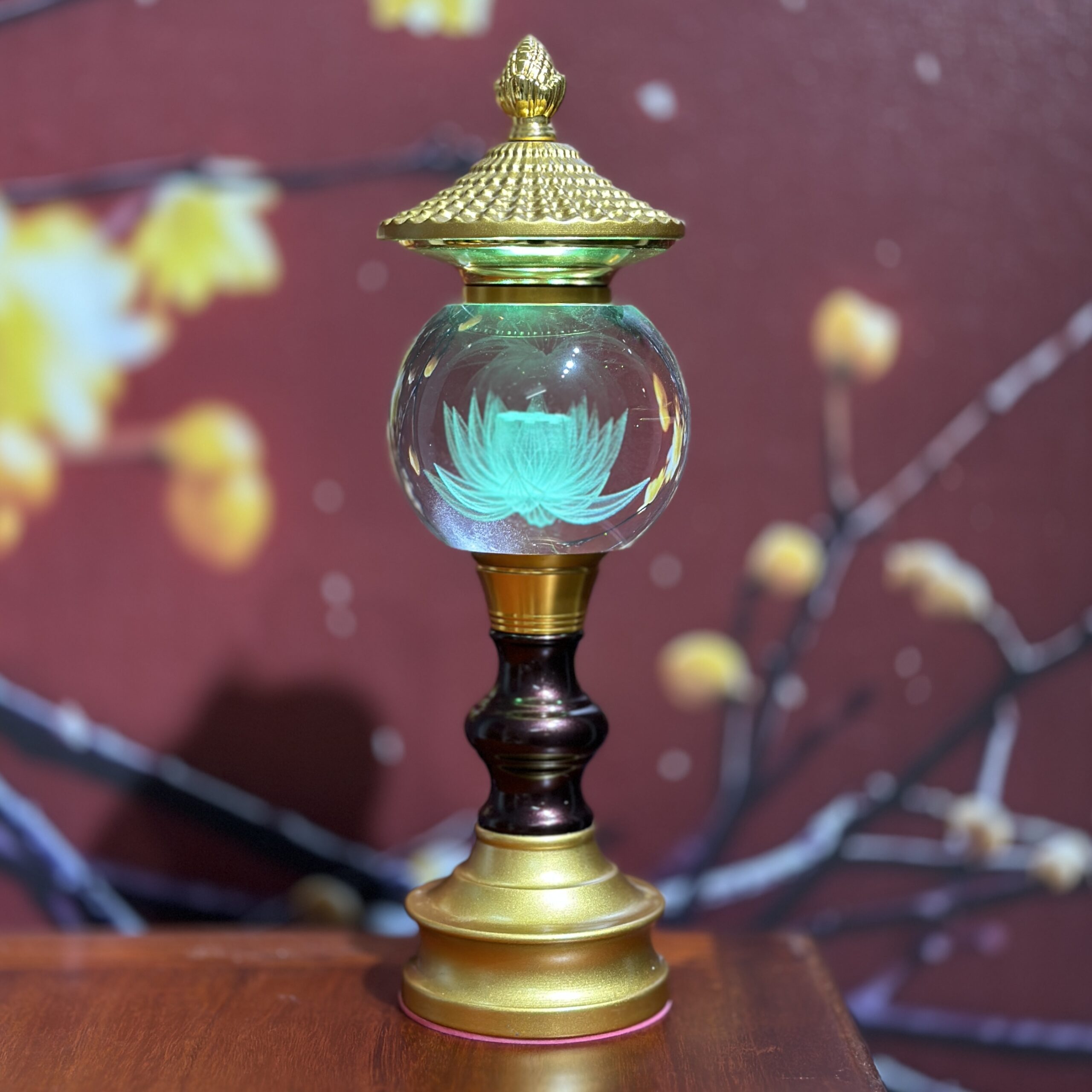 Đèn Thờ 1 Bông Chóp Cầu Hoa Sen