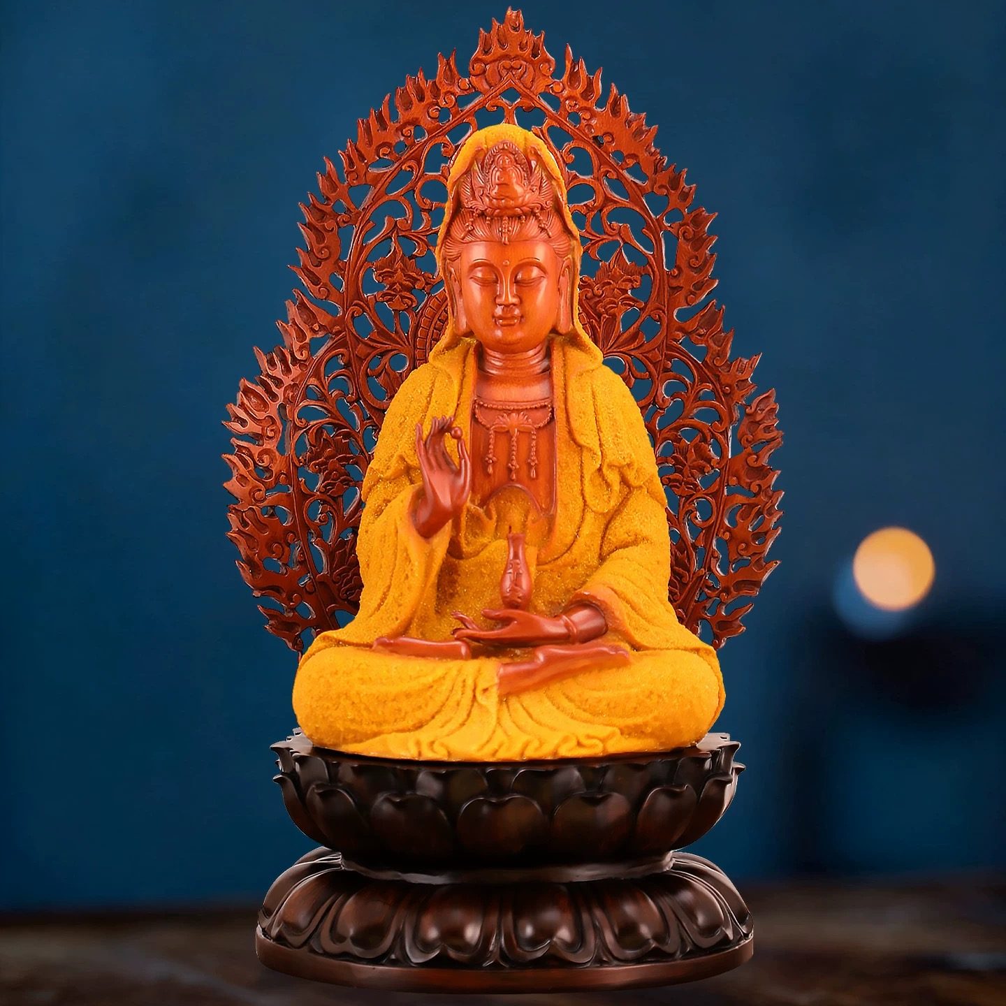 Tượng Phật Bà Quan Âm Gỗ Dát Kim