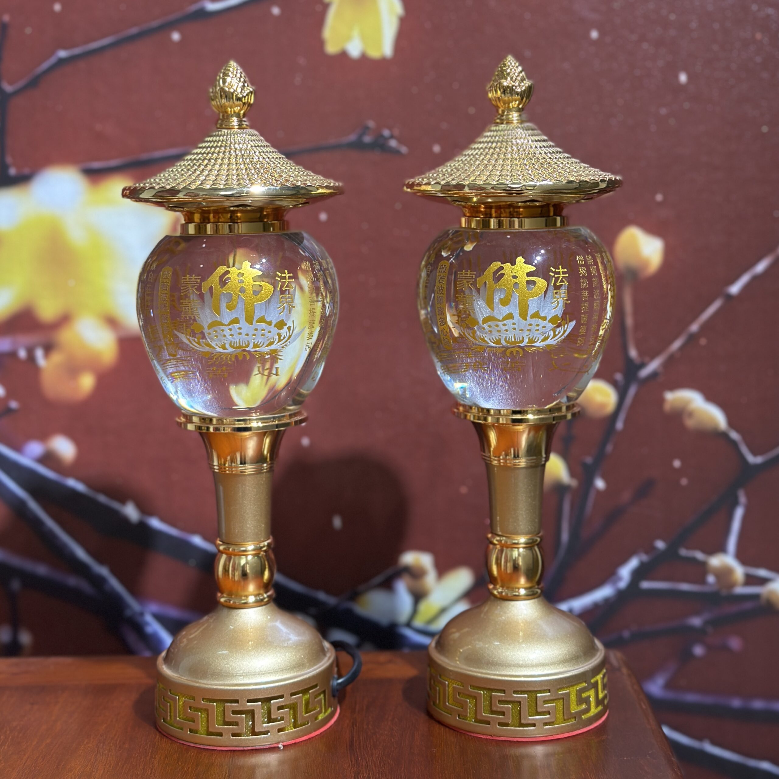 Đèn Thờ 1 Bông Chóp Cầu Hoa Sen Cao Cấp