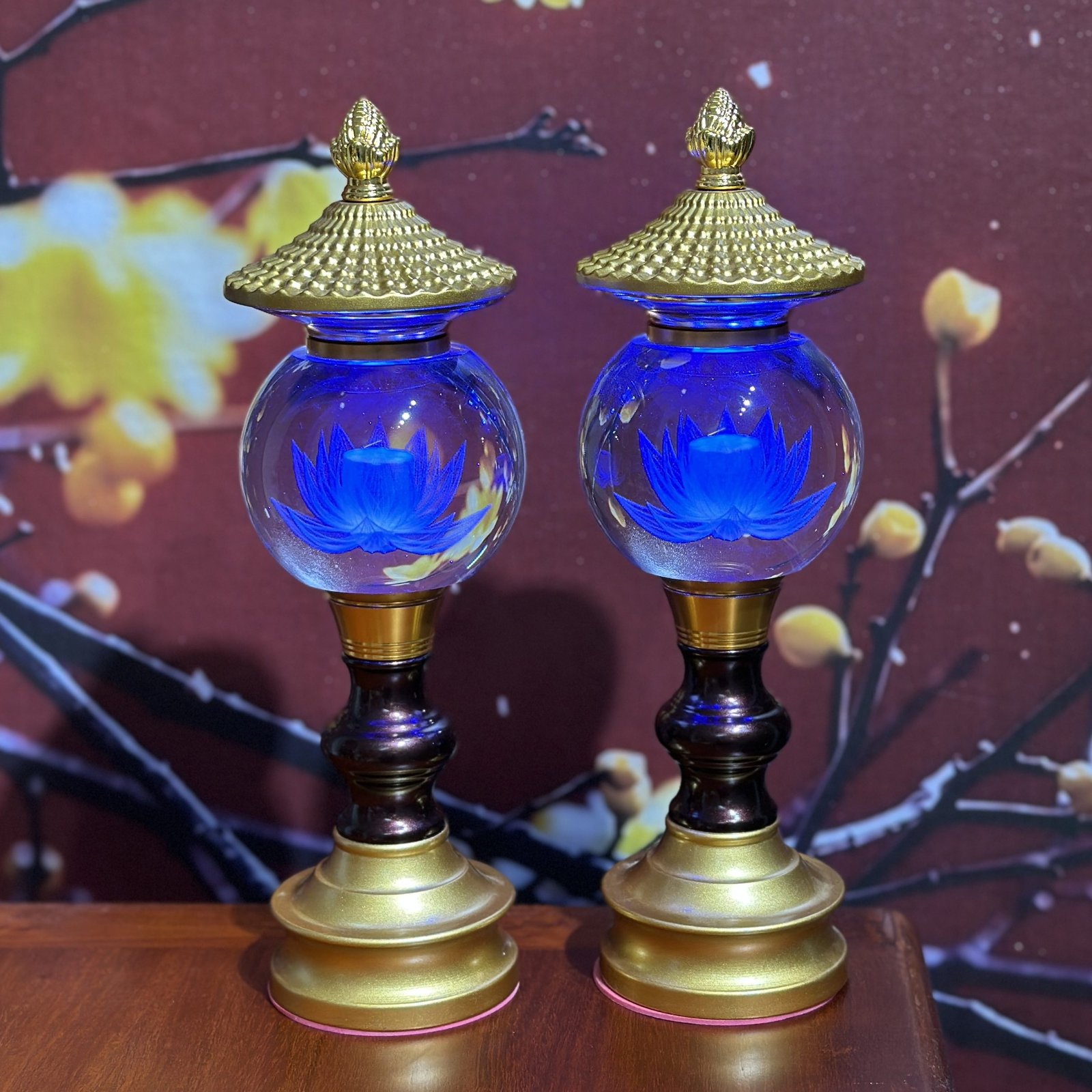 Đèn Thờ 1 Bông Chóp Cầu Hoa Sen