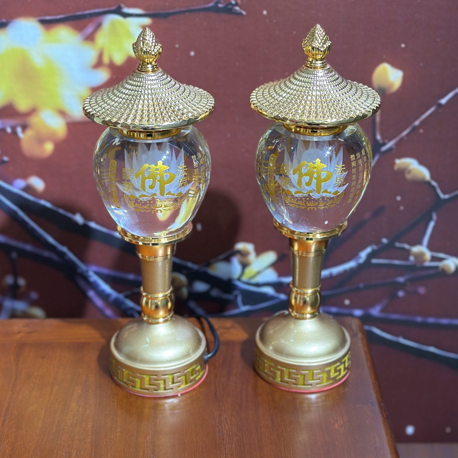 Đèn Thờ 1 Bông Chóp Cầu Hoa Sen Cao Cấp