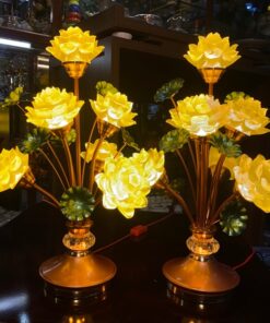 Đèn Thờ Hoa Sen 7 Bông Lưu Ly Thân Lùn