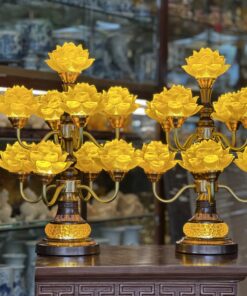 Đèn Thờ Hoa Sen 9 Bông Lưu Ly Diệu Tâm