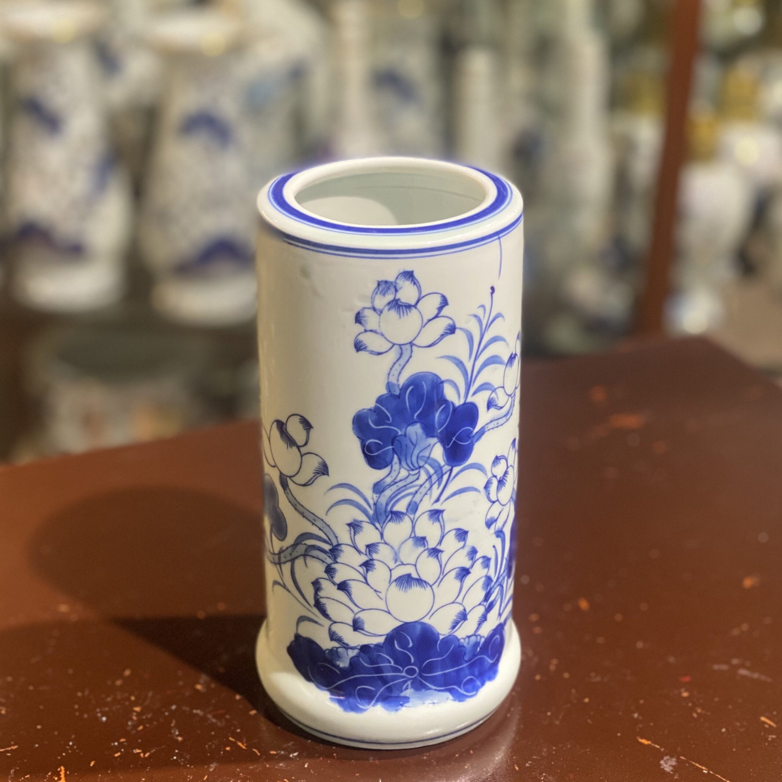 Ống Hương Hoa Sen Men Ngọc
