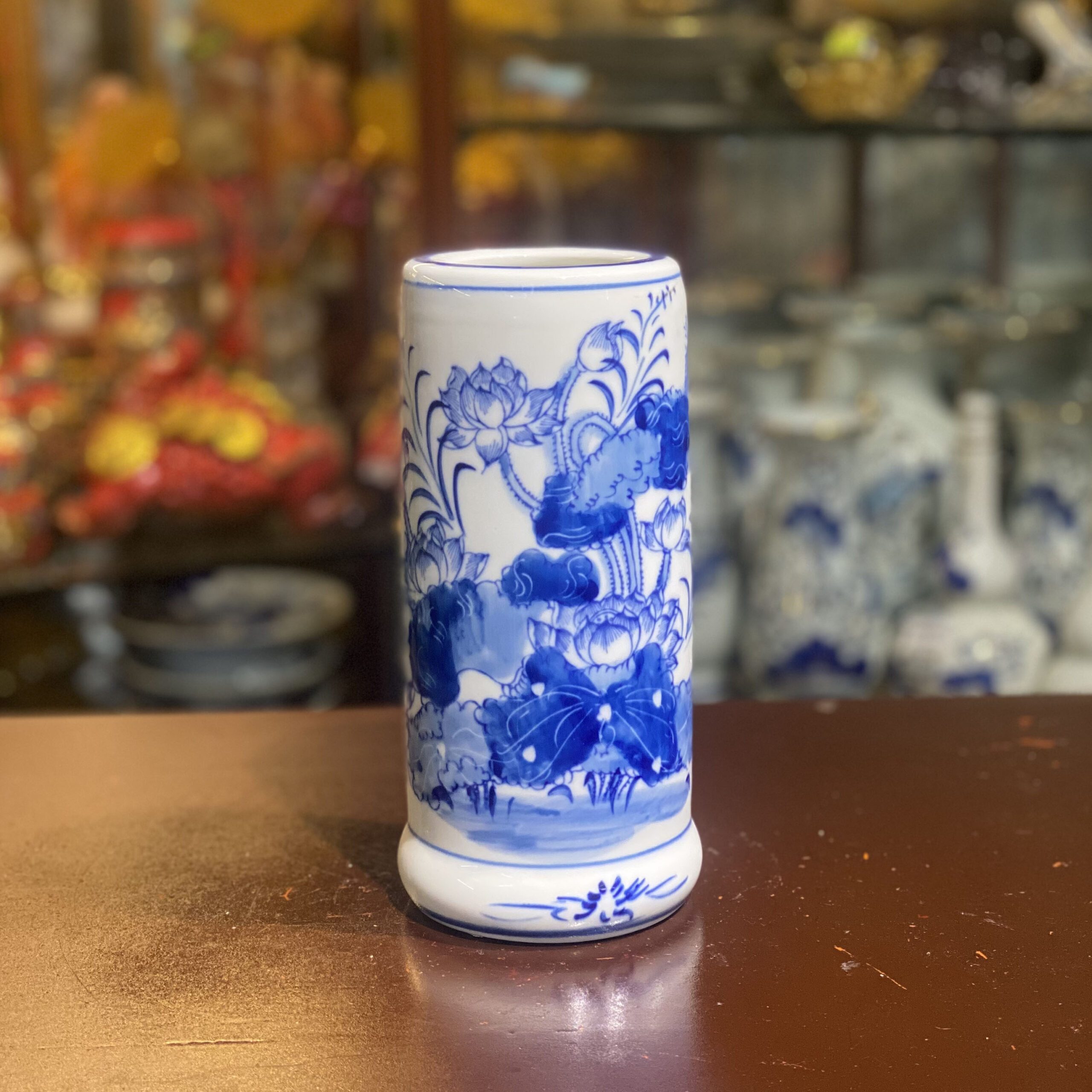 Ống Hương Hoa Sen Men Trắng