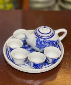 Bộ Âm Chén Trà Thờ Men Lam