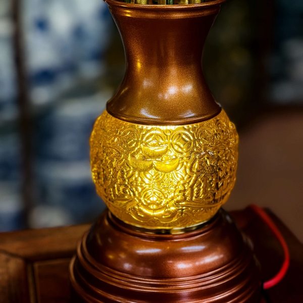 Đèn Thờ 5 Bông Hoa Sen Lưu Ly Thân Ngọc Khuỳnh