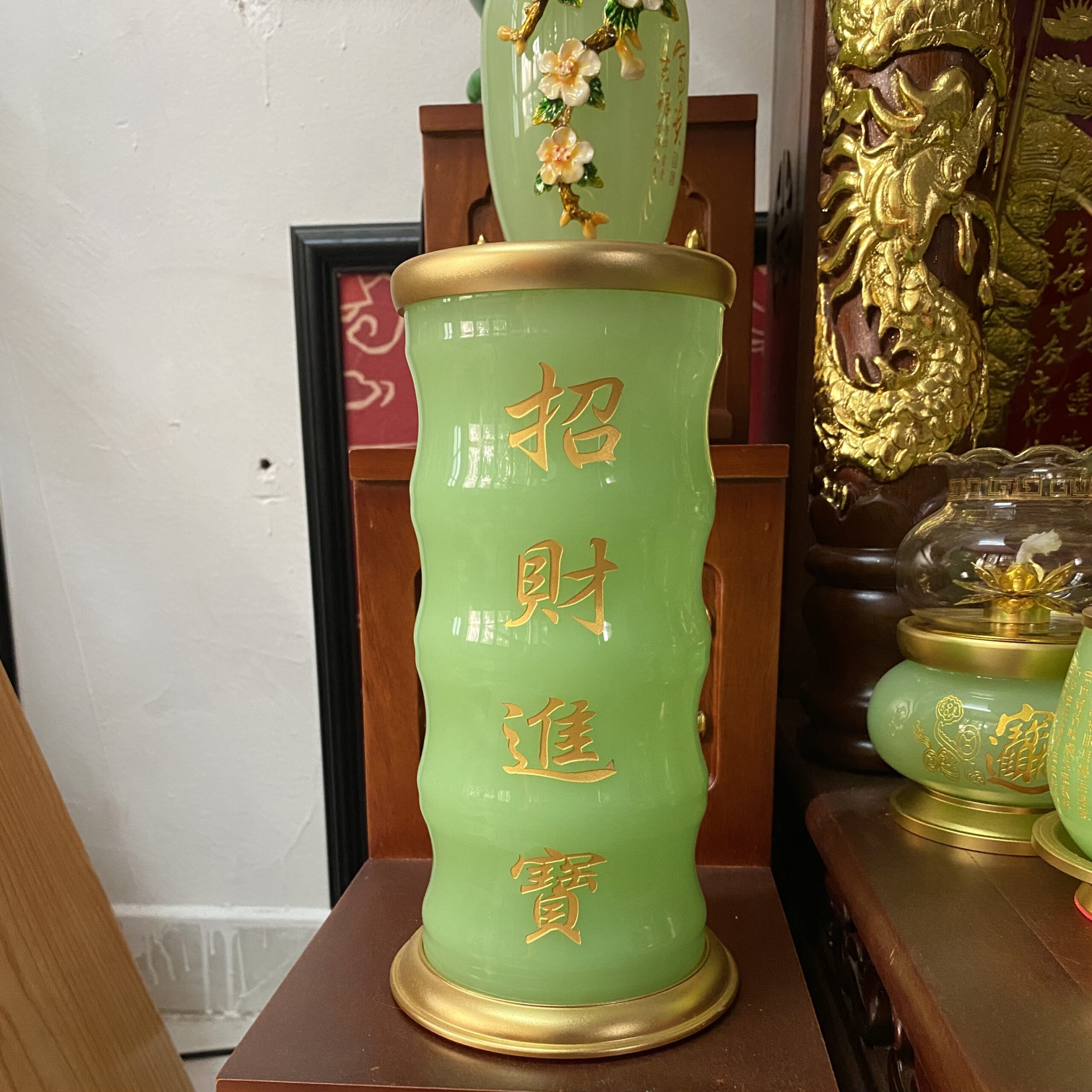 Ống Hương Lưu Ly Xanh Bọc Đồng