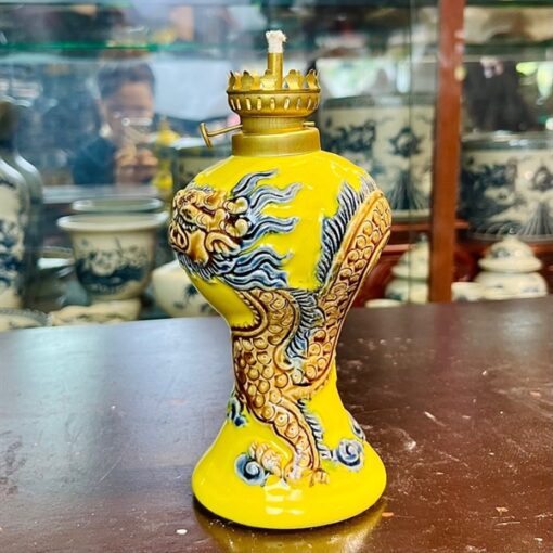 Đèn Dầu Men Vàng Hoàng Kim