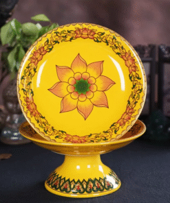 Mâm Bồng Sứ Gấm Vàng