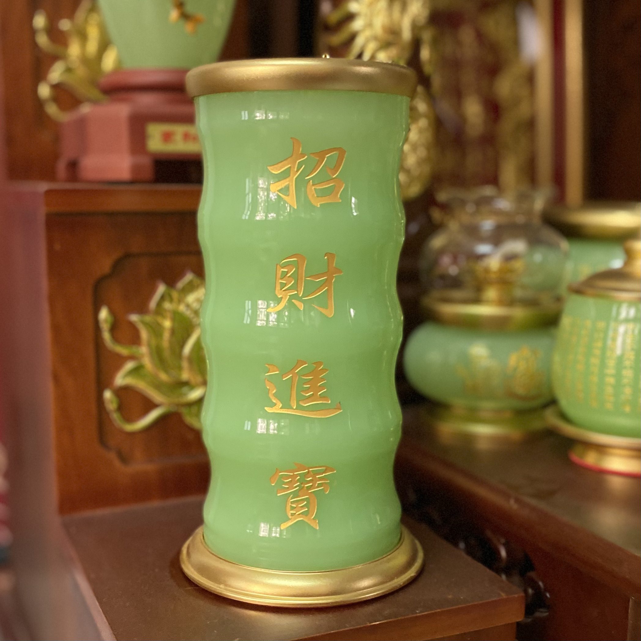 Ống Hương Lưu Ly Xanh Bọc Đồng