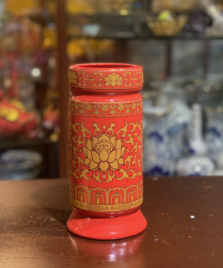 Ống Đựng Hương Sứ Gấm Đỏ