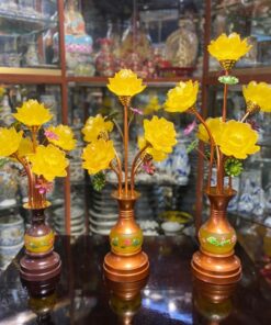 Đèn Thờ Hoa Sen 5 Bông Lưu Ly Thân Ngọc