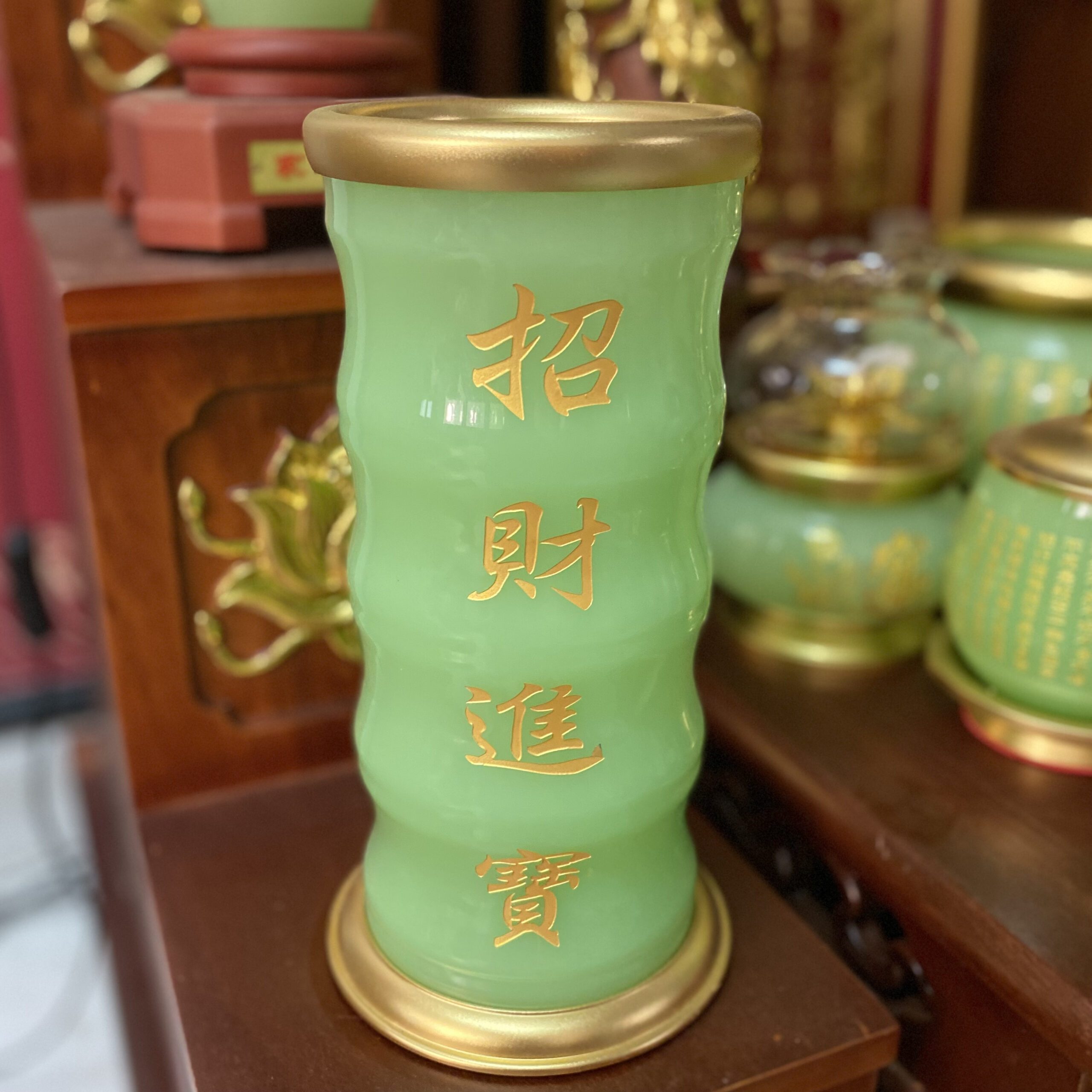 Ống Hương Lưu Ly Xanh Bọc Đồng