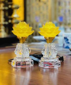 Đèn Thờ Hoa Sen 1 Bông Lưu Ly Thân Pha Lê