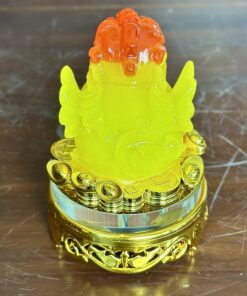 Tỳ Hưu Phong Thuỷ Xoay Đế Kính Vàng Mật Ong