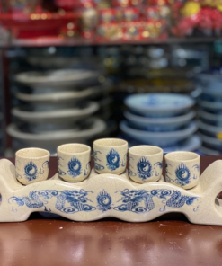 Kỷ Ngai Nước 5 Chén Men Rạn Vẽ